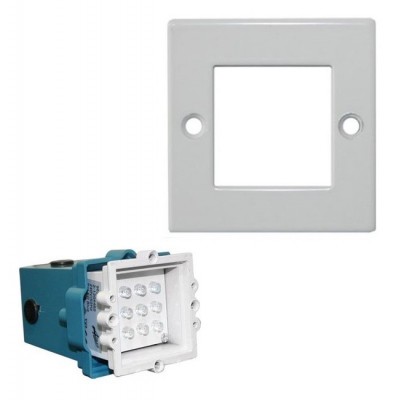 Φωτιστικό Χωνευτό Τετράγωνο LED 0.6W 230V 3100K Θερμό Φως Αλουμινίου Λευκό 9621 IP54